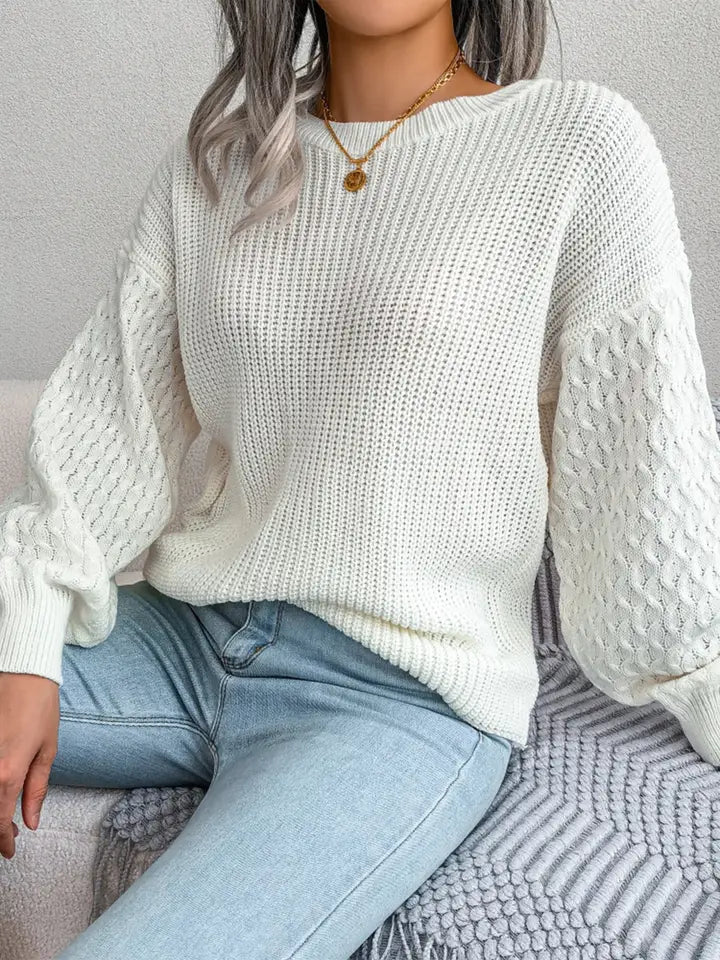 White Knitted Sweater