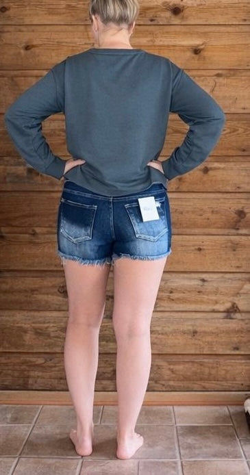 Zenana Frayed Jean Shorts