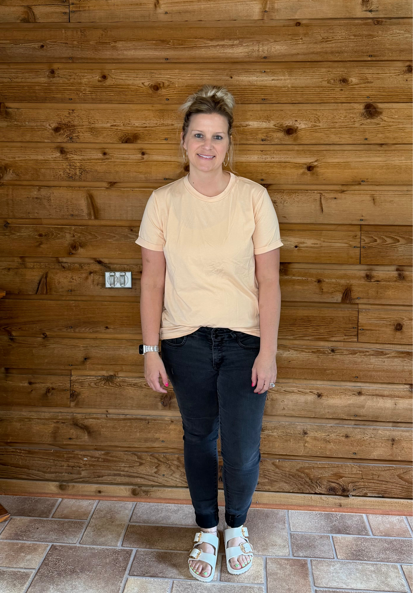 Women's Casual Plain Crew Neck Tee