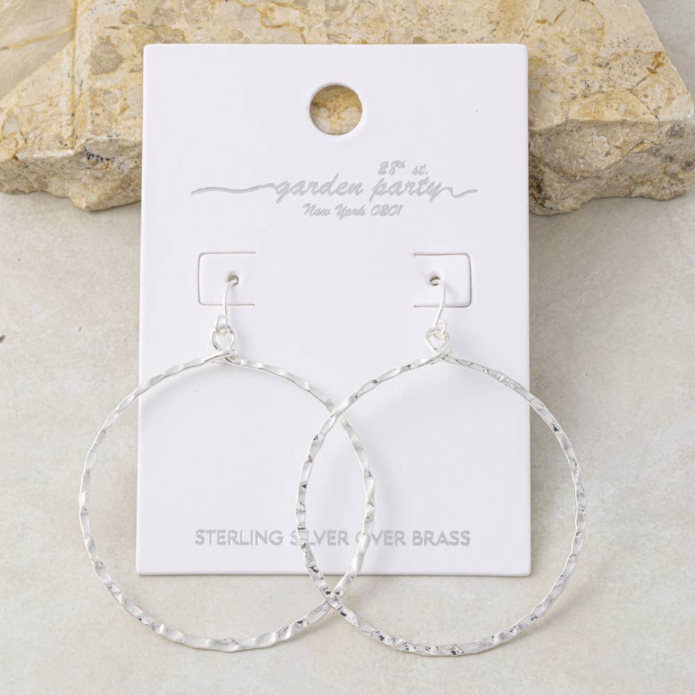 18K Gold Dipped Circle Dangle Hoop Earrings