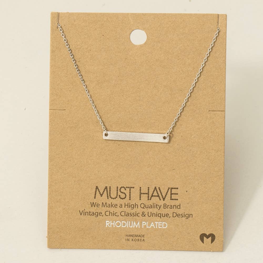 Gold Dipped Dainty Bar Pendant Necklace