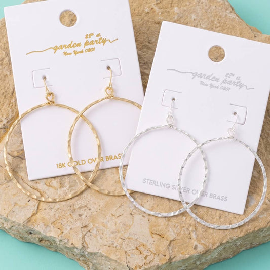 18K Gold Dipped Circle Dangle Hoop Earrings