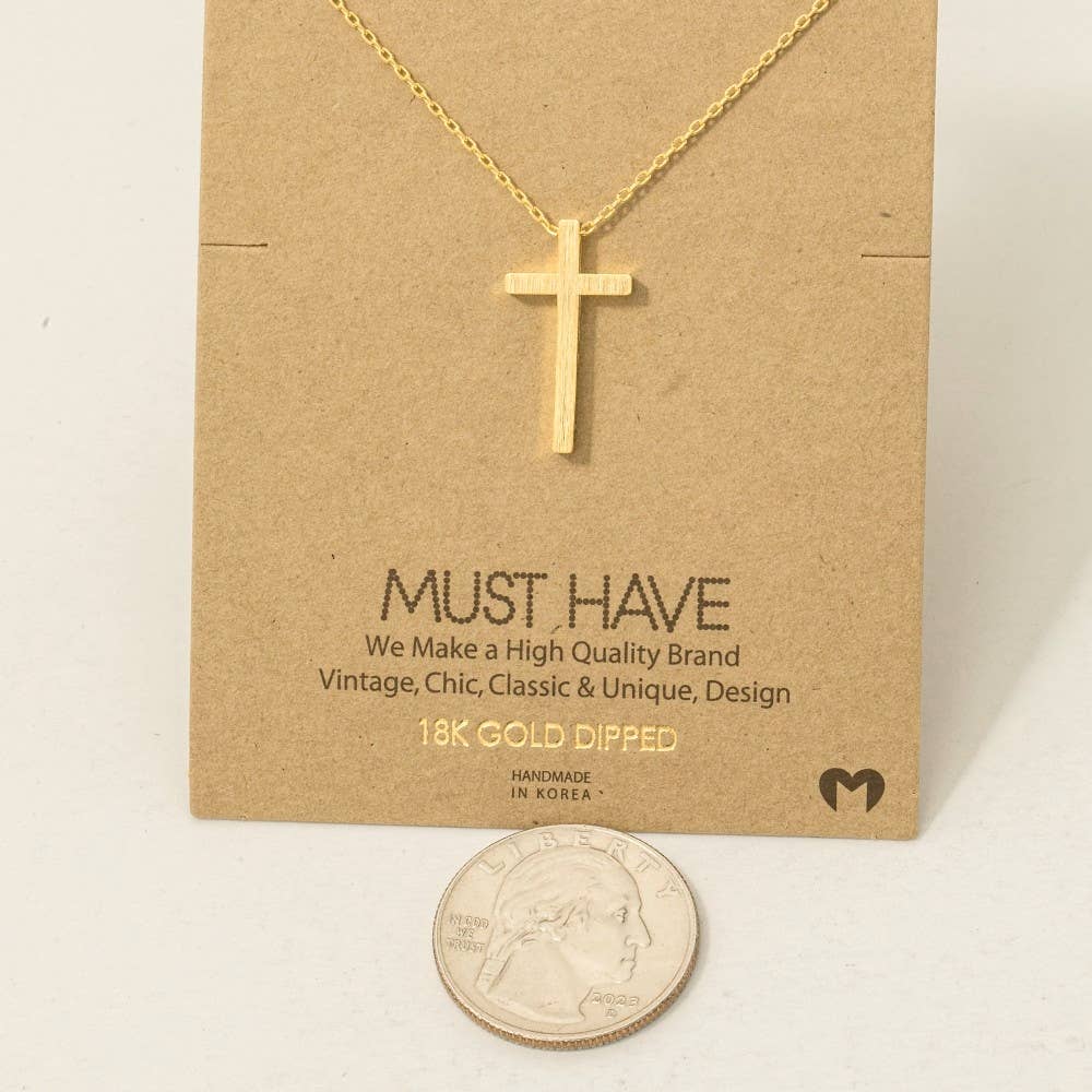 Gold Dipped Cross Pendant Necklace