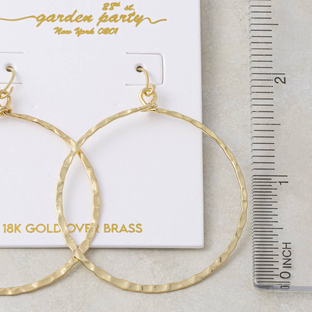 18K Gold Dipped Circle Dangle Hoop Earrings