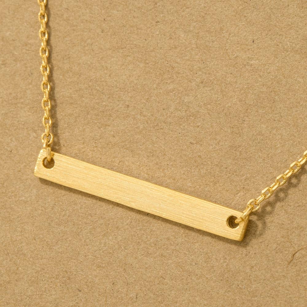 Gold Dipped Dainty Bar Pendant Necklace