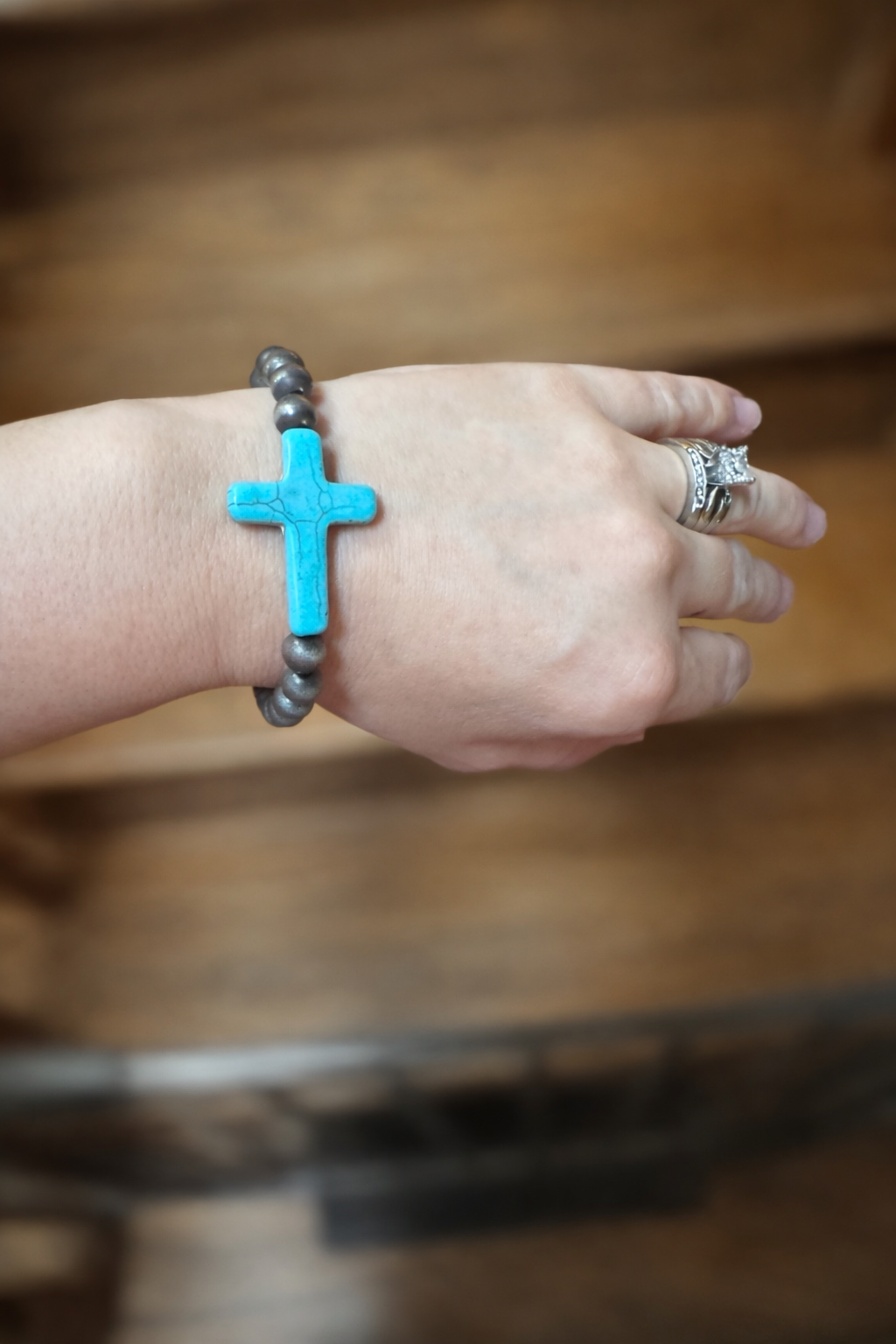 Turquoise Cross Bracelet